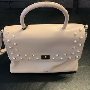 Kate Spade Pearl Embellished Cream Shoulder Bag
